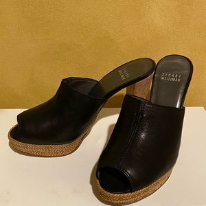 Stuart Weitzman black leather sandals
